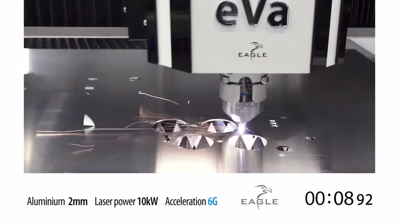 EAGLE | iNspire 10 kW - rezanie hrúbky materiálu 2 mm - hliník