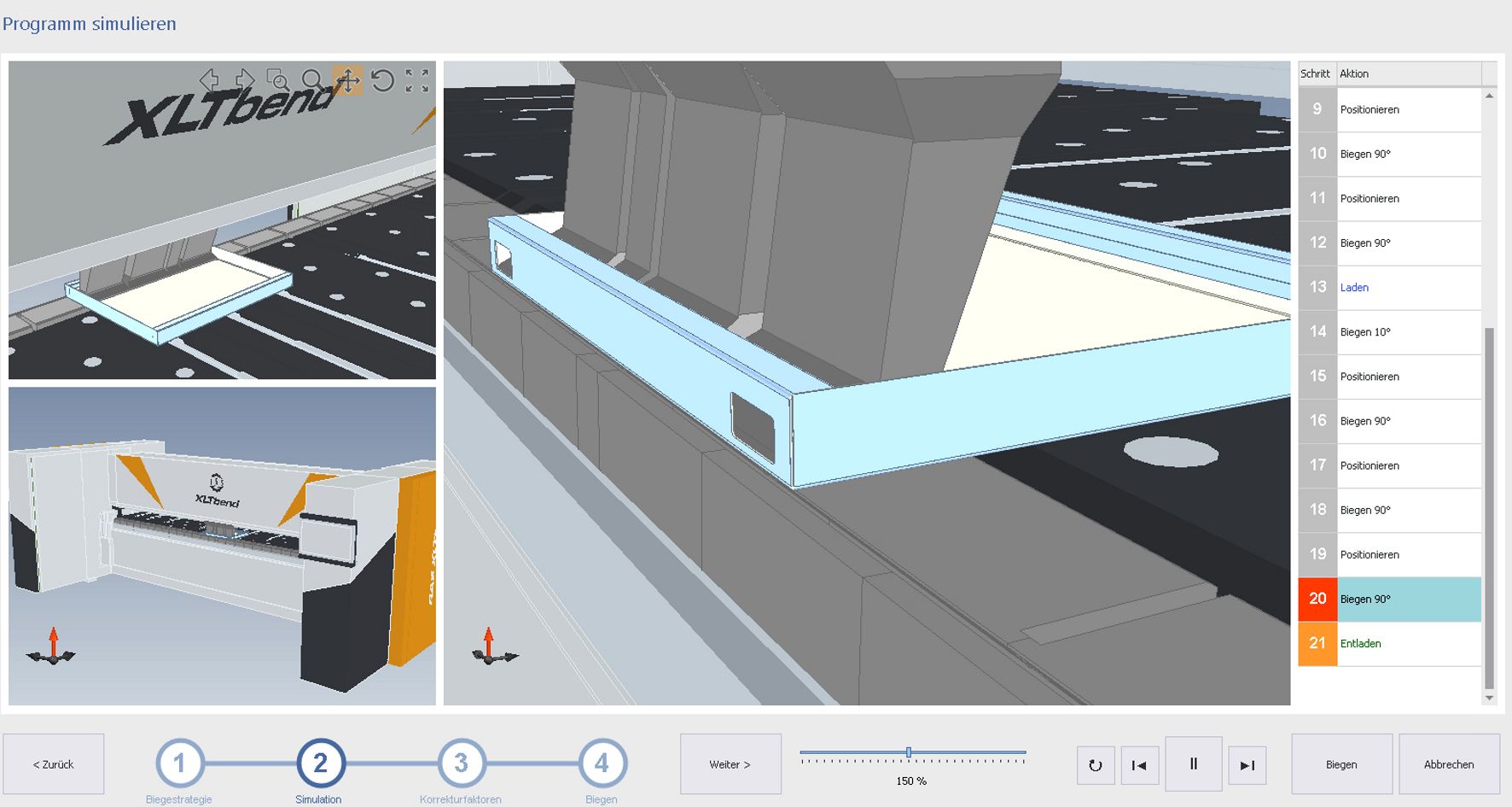 3D simulácia ohýbacej sekvencie