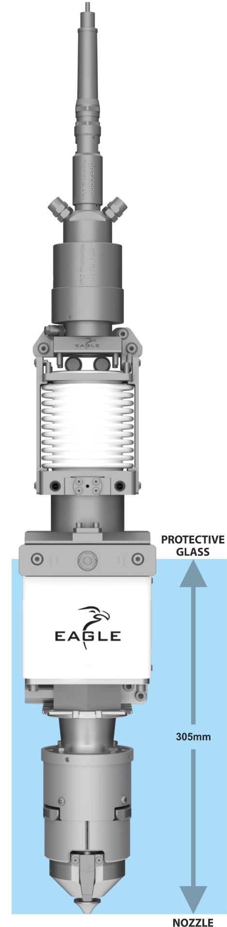 Ochranné sklíčko 305 mm nad rezaným materiálom